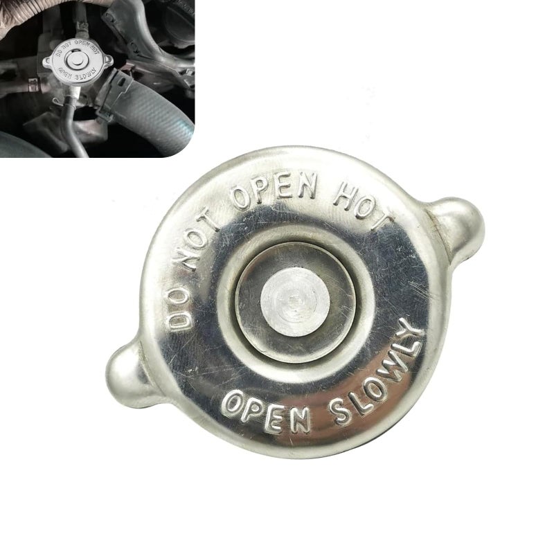 CyperFair Radiator Cap 16 PSI Stainless Steel Engine Seal Lug Design Radiator Cover Standard Specification Replacement Assembly Suitable for Most Cars Silver
